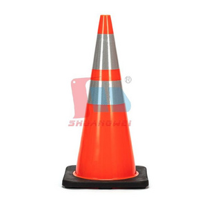 700mm(28") PVC Barricade Warning Road Orange Construction Traffic Pylon Traffic Control Road Safety Cone With Reflective Tape