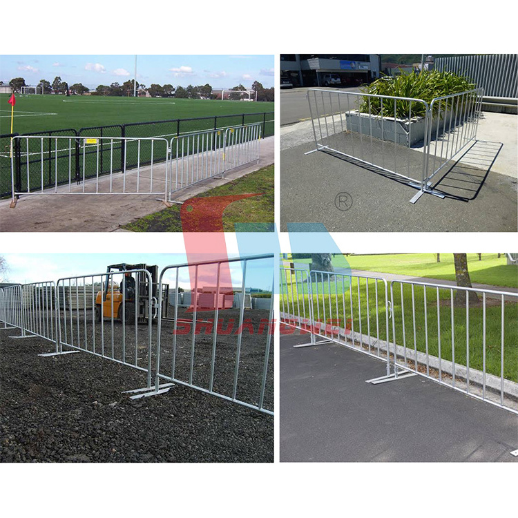 Temporary Barricades Pedestrian Steel Barricade Concert Event Mobile Safety Road Security Crowd Control Barrier With Flat Base