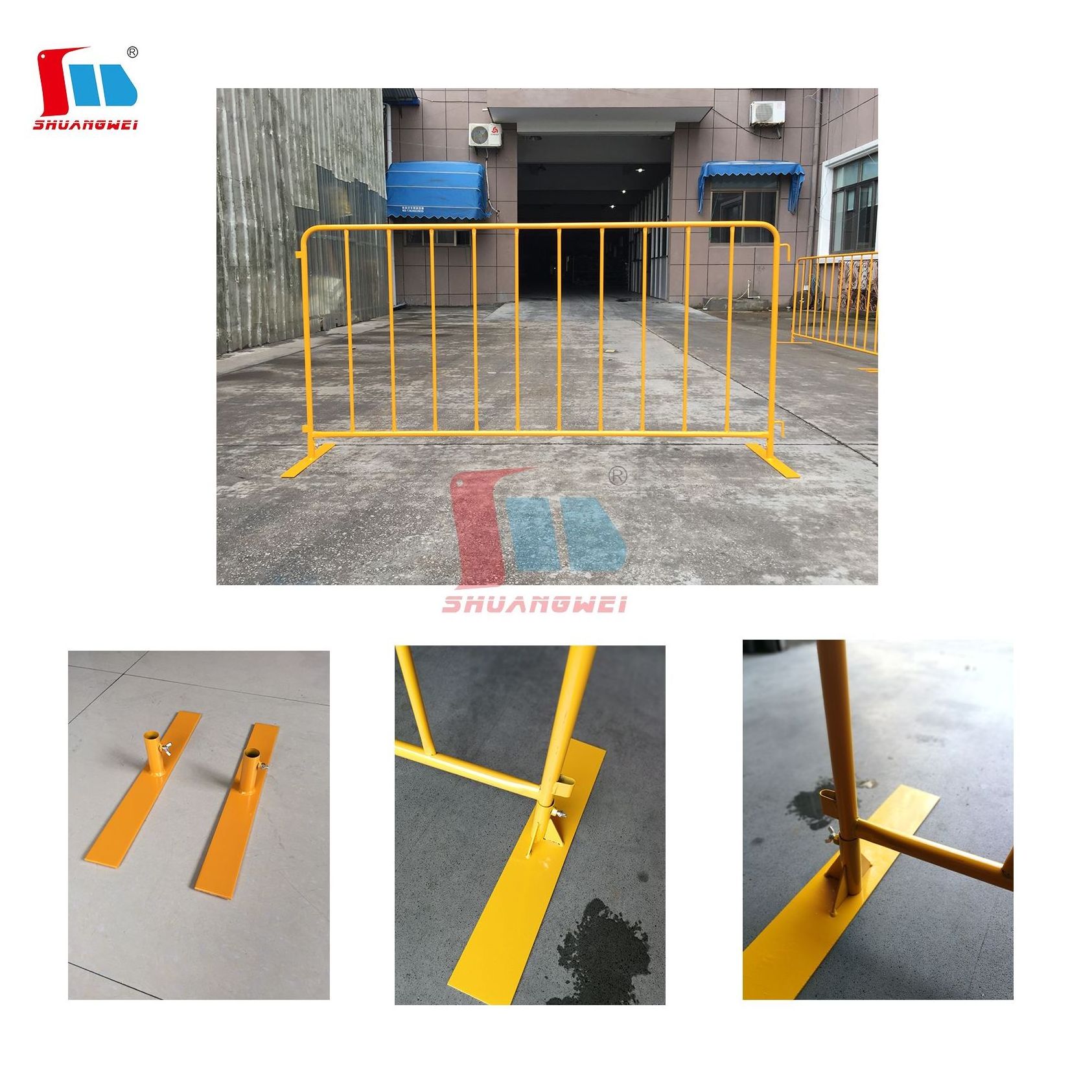 Pedestrian Steel 3.6*7.2ft Traffic Temporary Fence Portable Barricades Guardrail Crowd Control Barrier For Security