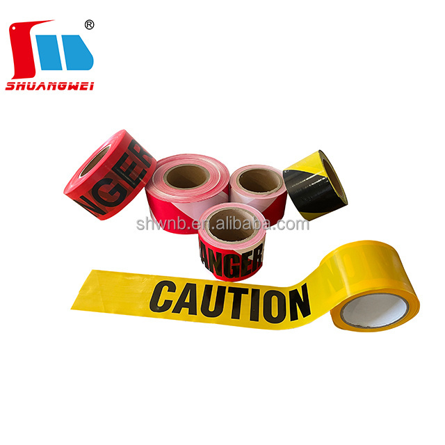 Danger Caution Signal Plastic White Red Coloured PE Barrier Warning Single Side Printed PE Barricade Tape For Roadway Safety