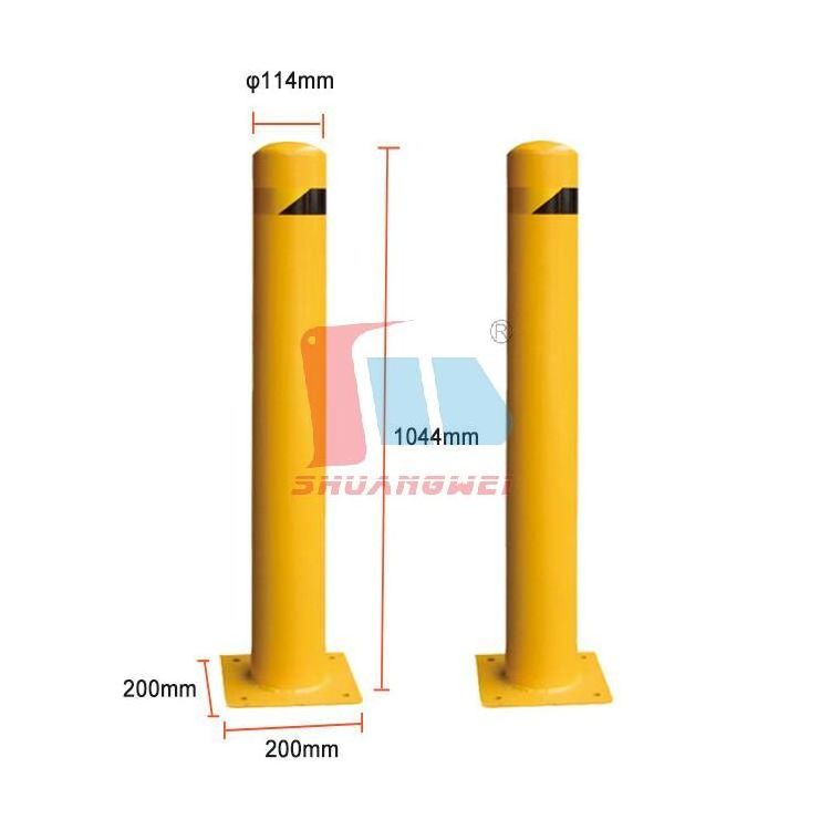 Yellow Color Driveway Parking Bollards Post Removable Security Posts Power Coated Painted Road Safety Fixed Steel Bollard