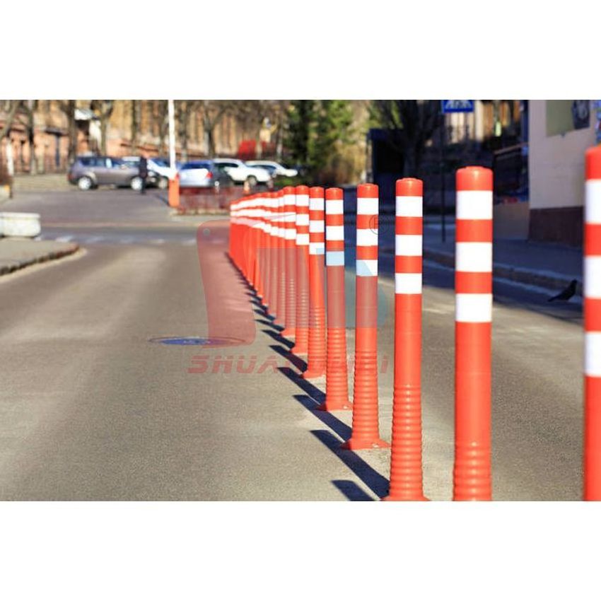 High Visibility 750mm PU Security Driveway Parking Reboundable Safety Bollard Traffic Delineator Post Road Flexible Bollard