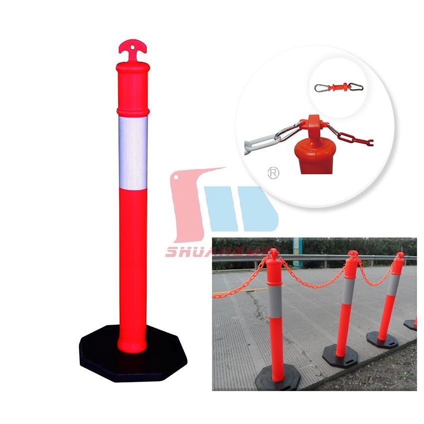 113mm Isolation PE Plastic Warning Traffic Facility Portable Parking Guide Marker Post Road Flexible Bollard Delineator Post