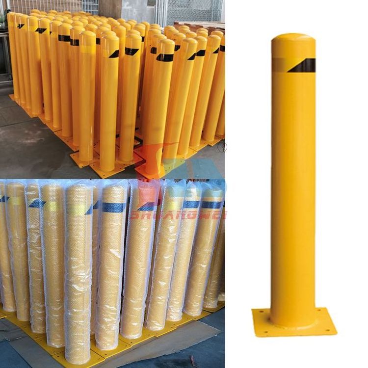 Traffic Safety Direct Used Parking Lot Poles Power Coated Painted Road Removable Steel Safety Car Parking Bollards For Driveway