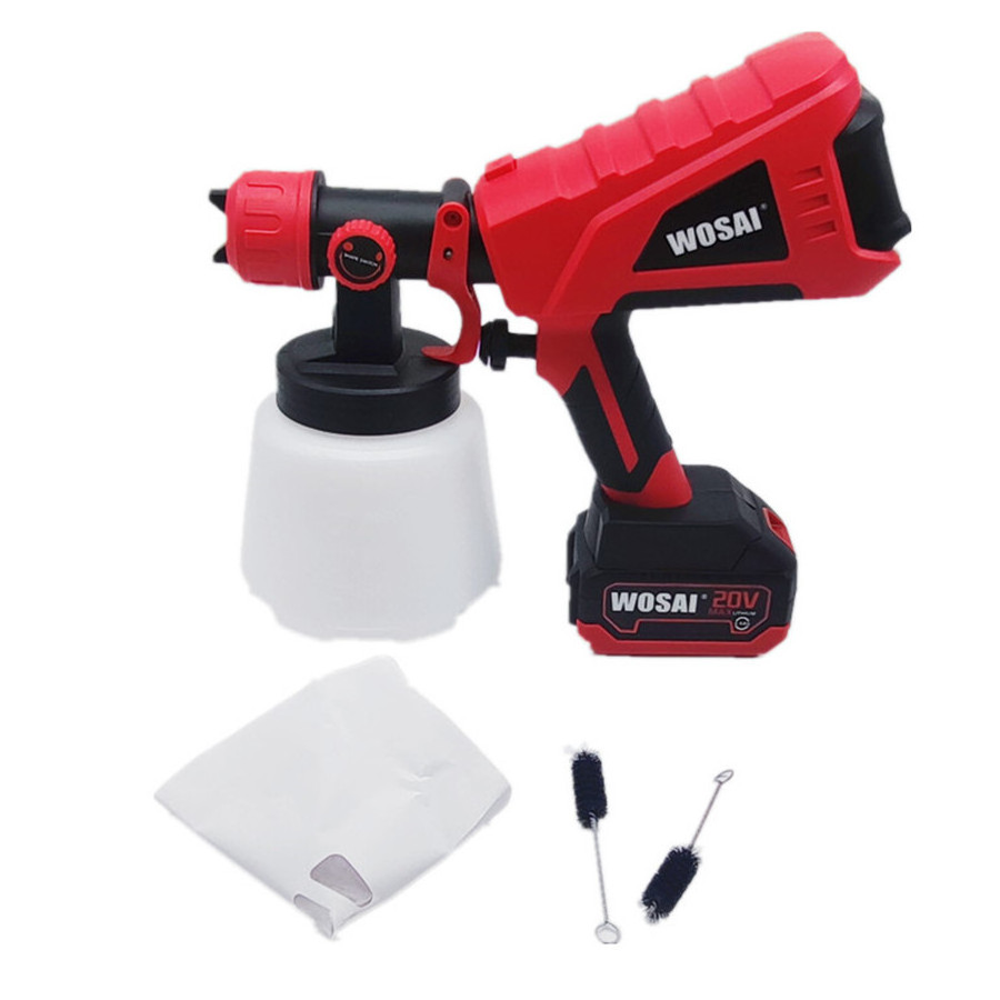 Electric 20V WOSAI cordless Emulsion paint spray gun machine household spray paint tools spray gun