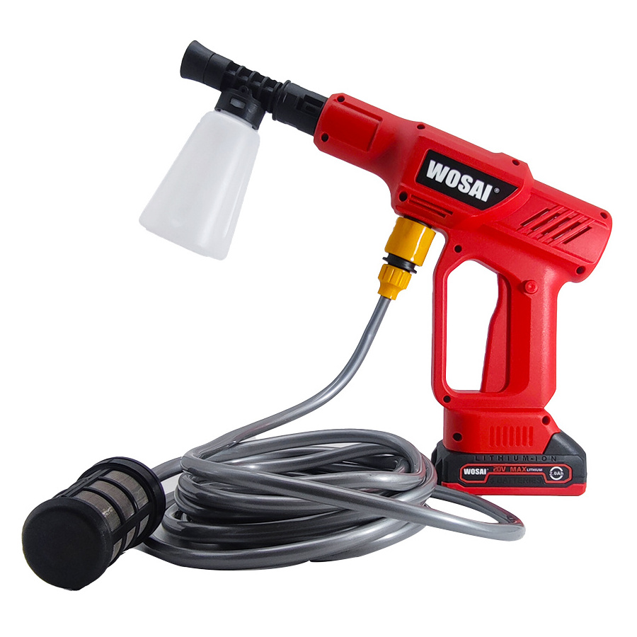 Portable powerful high pressure 20V lithium cordless wireless car wash water jet foam gun car washer