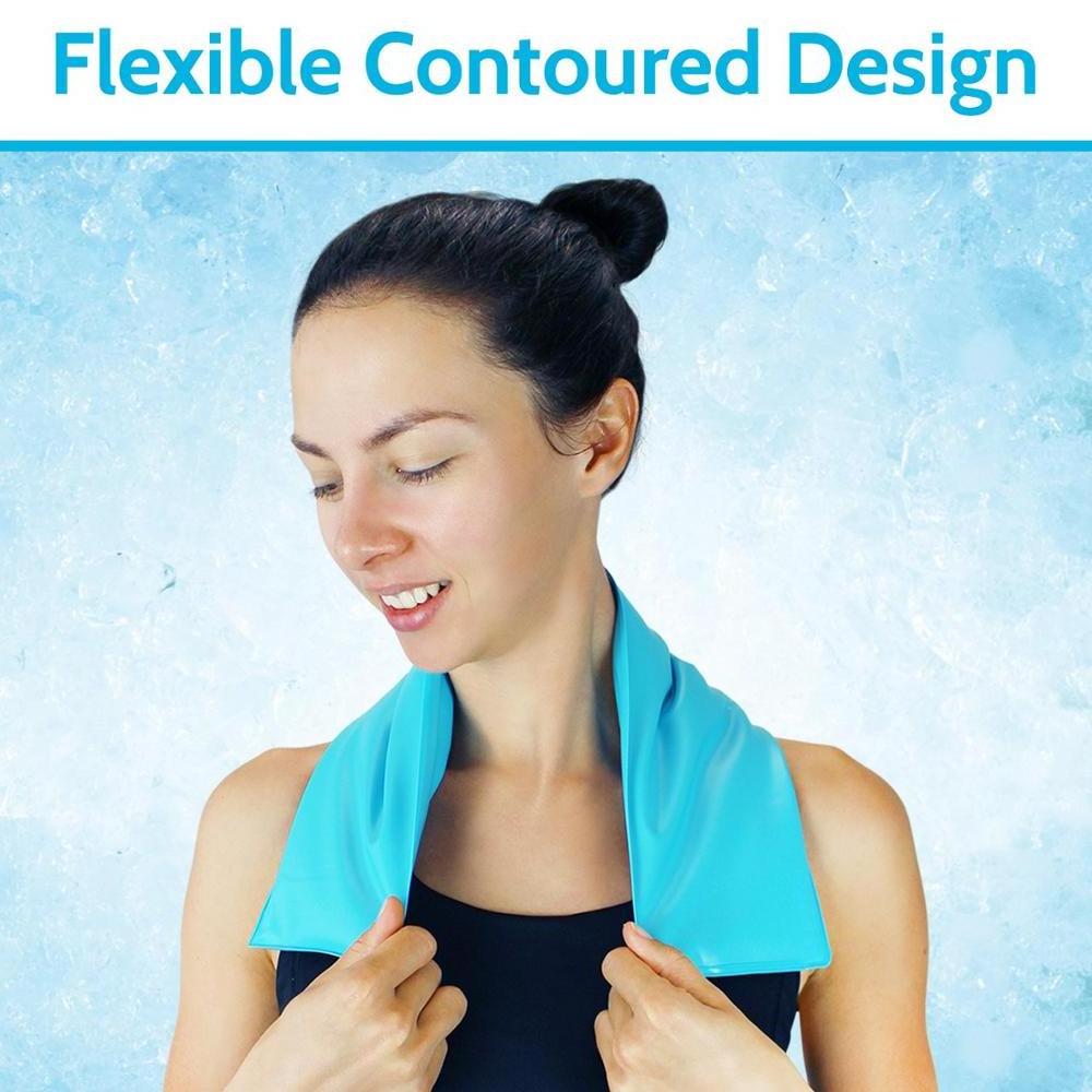 Arctic Flex Neck Ice Pack - Cold Compress Shoulder Therapy Wrap - Cool, Reusable Medical Freezer Gel Pad for Swelling, Injuries,