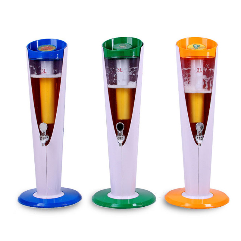 Portable beverage or automatic beer bucket dispenser machine draft beer cooler tower 3L drinking wine tool ice bucket draft towe