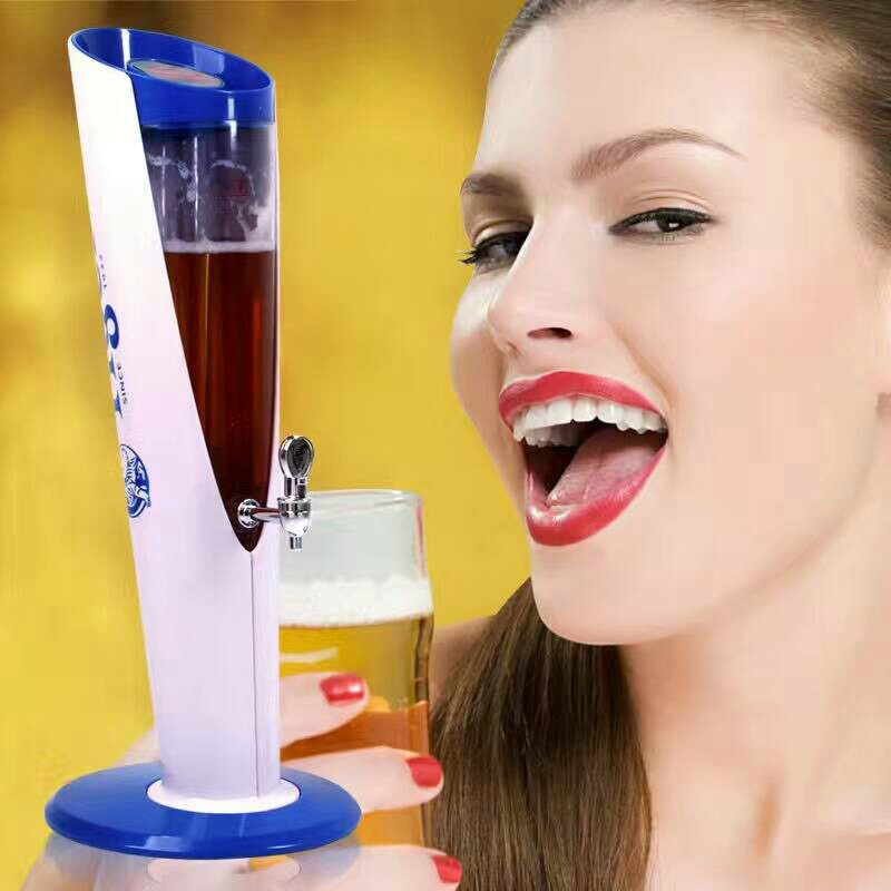 Portable beverage or automatic beer bucket dispenser machine draft beer cooler tower 3L drinking wine tool ice bucket draft towe