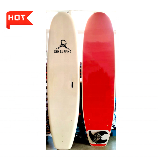 SHX Factory Cheap Price Heat Laminated 8 Foot Red Color BottomEPS Foam Surfboard