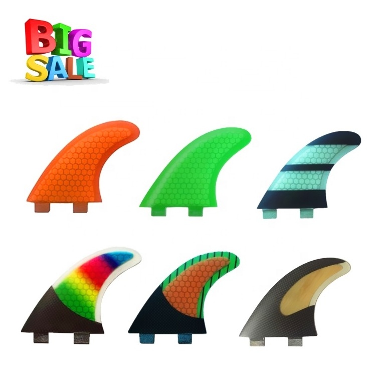 SHX Custom Colorful Carbon Bamboo Honeycomb Veneer Fiberglass Fins For Surfboard