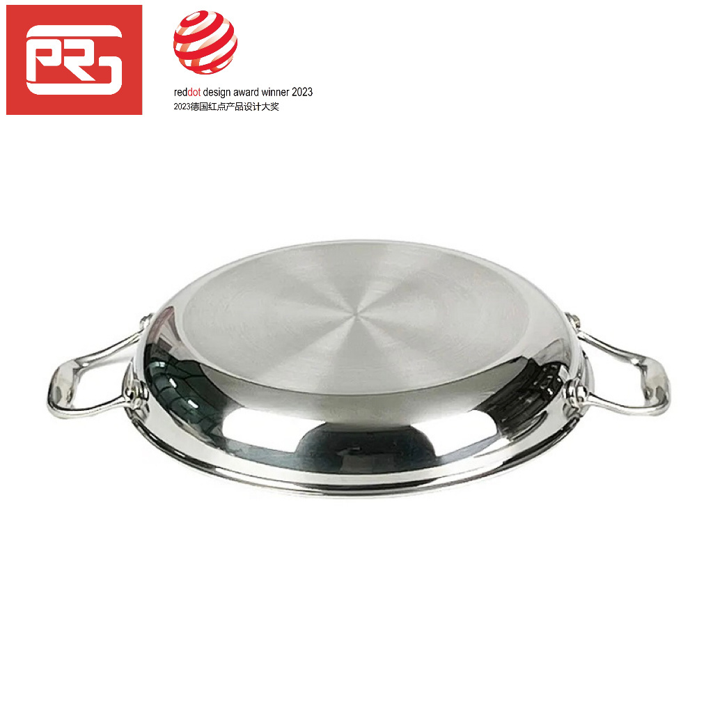 PELITA Nonstick Honeycomb 5 ply Cookware Stainless Steel Seafood Pan Non Stick Frying Pan Paella Pan Double Handle