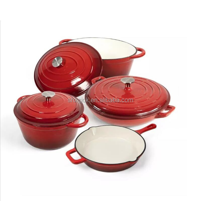 Enamel cast iron cookware sets cooking pots and pans cast iron foundry sets cookware casserole non stick