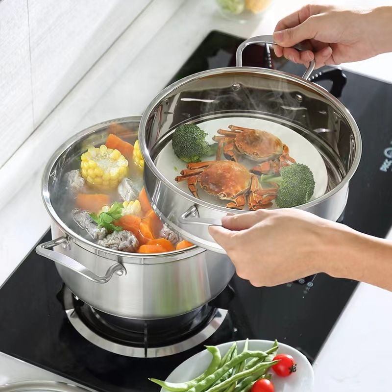 PELITA 304 316 Stainless Steel Kitchen Soup Cooking Pot Large Steamer Casserole Stainless Steel Pots