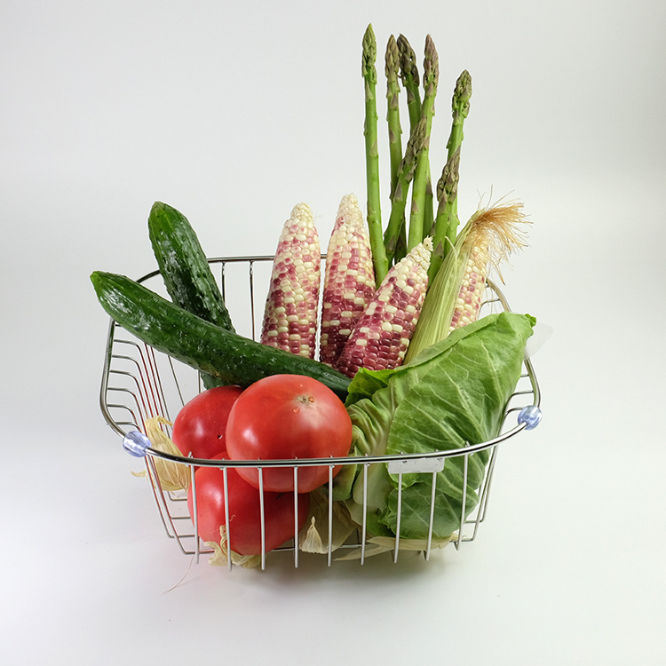 Stainless Steel Vegetable and Fruit Storage Organizer Metal Wire Kitchen Storage Baskets for Food Use