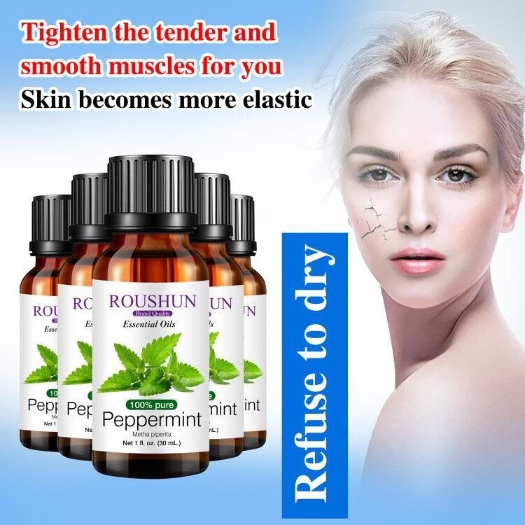 Oem Private Logo Skin Care Fade Skin Wrinkles Rose Facial Oil Essence Organic Natural Mint Essential Oil