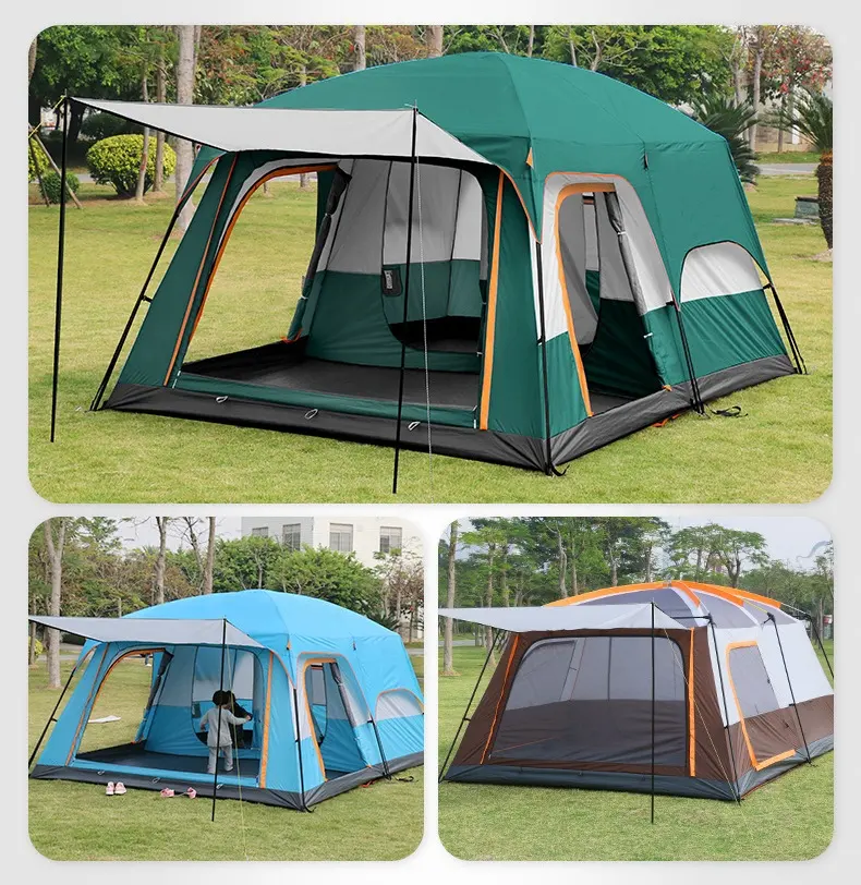 Camping Waterproof 2 Bedrooms Camping stable Extra Large Tent Family Cabin Tents Outdoor Camping Tent