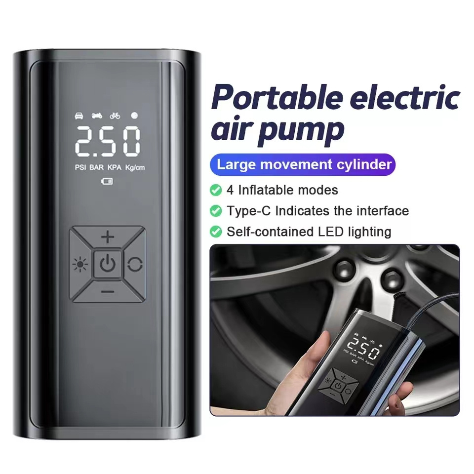 Car Air Pump Tires Inflators Portable Tire Inflator Battery Bicycle Pump Electric Cordless Motorcycle Air Tire Compressor