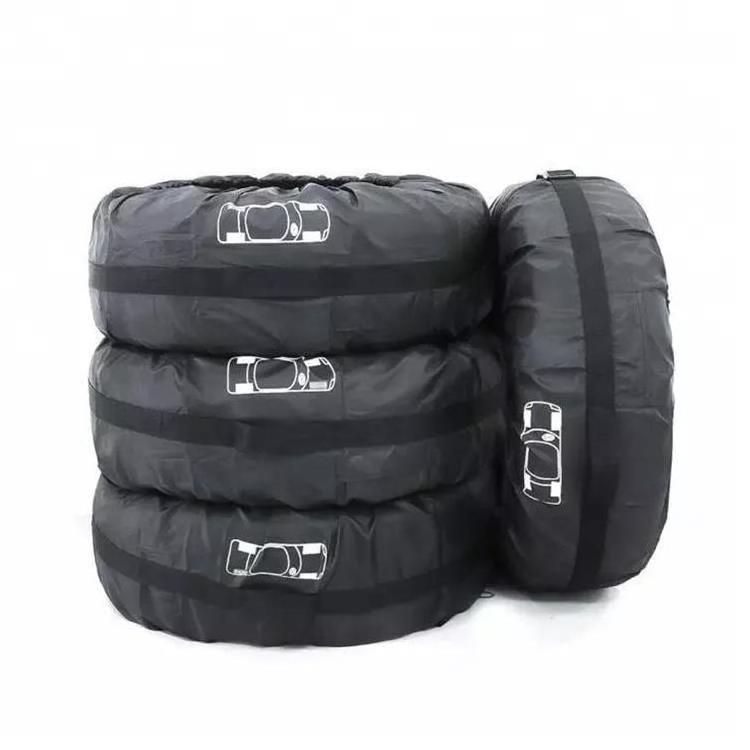 4pcs Set Universal Car Spare Tire Cover For Summer Winer Polyester Auto Custom Tyre Wheel Protector Storage Bags