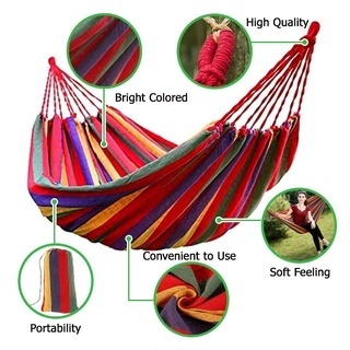 Sleeping Camping Hammock Outdoor Portable Canvas Travel Washable Swing Bed Free Storage Bag Camping & Hiking Gear