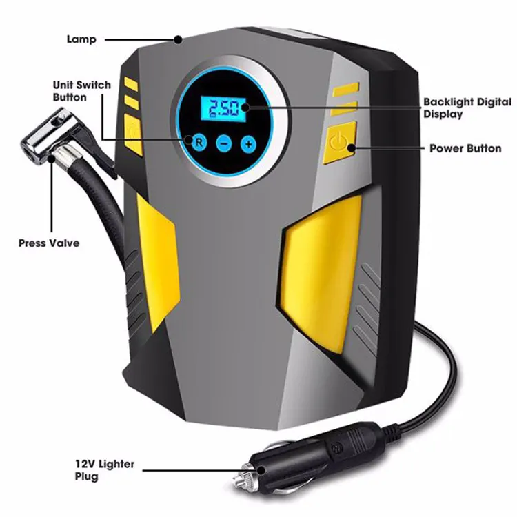 12V Car Air Compressor For Motorcycle Bicycle Portable Tire Inflators Fast inflator 150PSI Smart Digital Air Pump