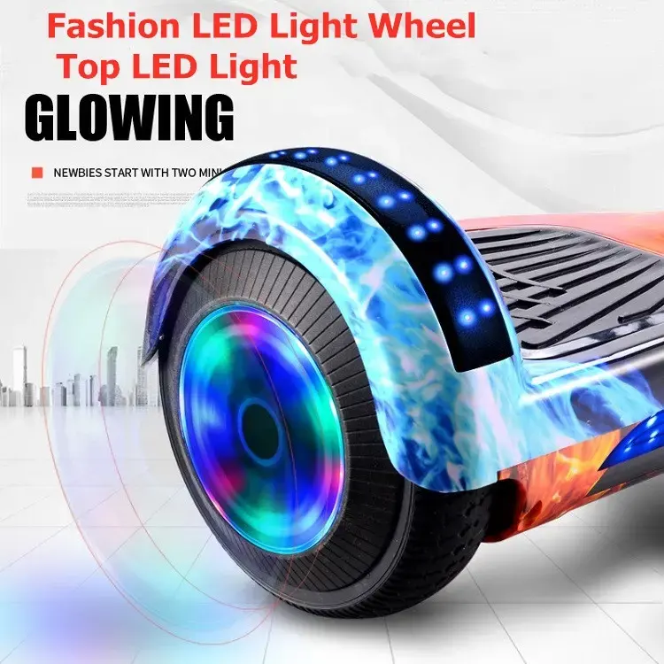 6.5 Inch Smart Self Balancing Adult Children Balance Scooter Led Lights Hover Board With BT electric balance scooters