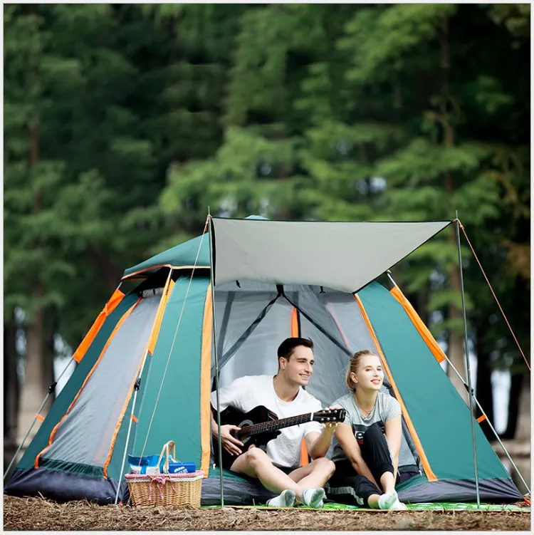 Easy Set Up Automatic Outdoor Waterproof Big Luxury Family Camping Tent 4 Persons Outdoor Camping Foldable Beach Tent