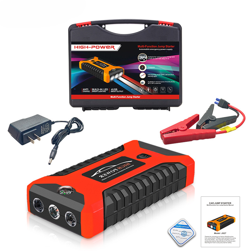 12V Car Battery Jump Starter With Air Compressor Pump Portable Car Battery Charger Jump Starter High Power Car Jump Starter