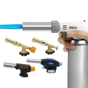 Outdoor Camping Flame Gun Portable Blow Torch Aluminum Flame Gun Lighter Flame Gun Gas Torch