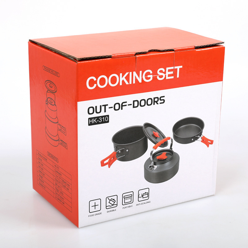 Hot Selling Travel Kitchen Pot and Pan Set Camping Pot and Pan Stainless Steel Pot and Pan Camping Kitchen