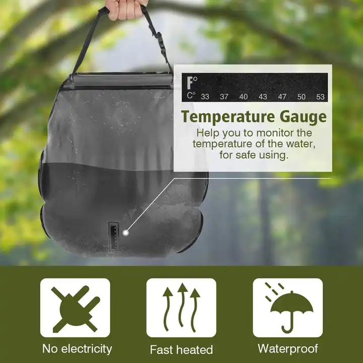 Outdoor Tools Hiking Climbing Bath Equipment Shower Head Switchable Solar Bath Bag 20L Water Bags Outdoor Camping Shower Bag