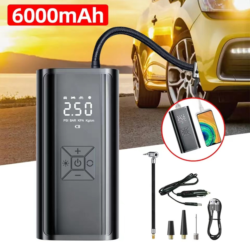 Car Air Pump Tires Inflators Portable Tire Inflator Battery Bicycle Pump Electric Cordless Motorcycle Air Tire Compressor