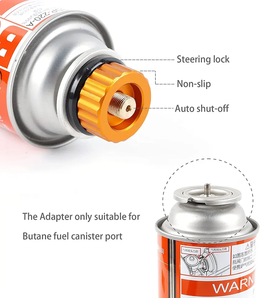 Butane Canister Refill Adaptor Nozzle Bottle Adapter Convert Adapter Conversion Split Gas Furnace Connector