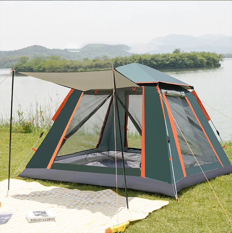 Easy Set Up Automatic Outdoor Waterproof Big Luxury Family Camping Tent 4 Persons Outdoor Camping Foldable Beach Tent