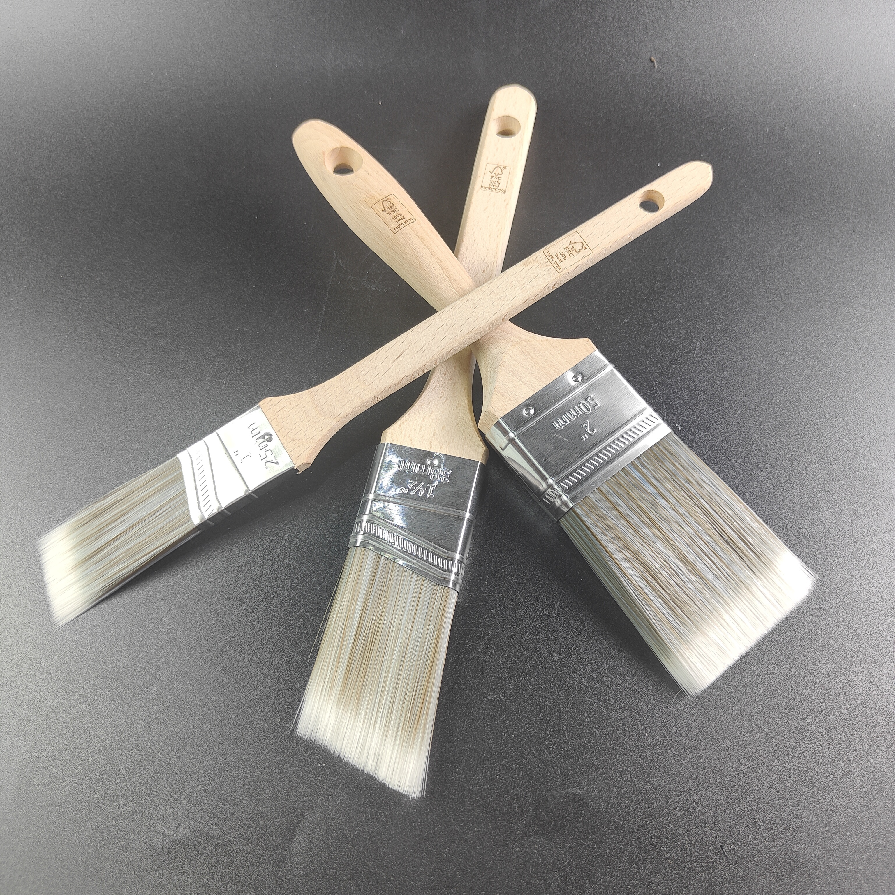 xb230720-50 Custom Logo Paint Brushes wooden handle oil custom personalized euro paint brush