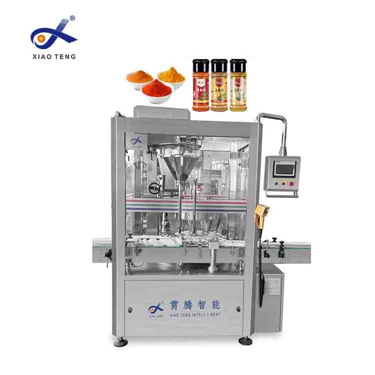 2024 XiaoTeng Brand Automatic pepper powder protein powder Rotary filling and capping machine for coffee powder production line