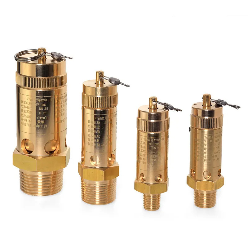 Spring Type Copper Safety Valve High Pressure A28X-16T Brass Relief Valve 8bar/13bar/16bar For Screw Air Compressor