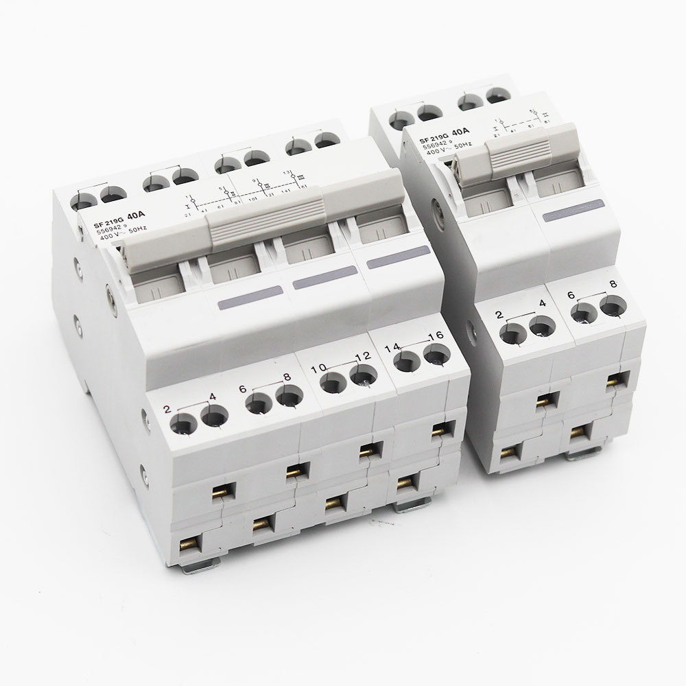 SF219G SF219F SF263 Change over Switch 2P 25A 40A 63A 2 Pole 2 way centre off Din Rail type Modular Manual Changeover Switch