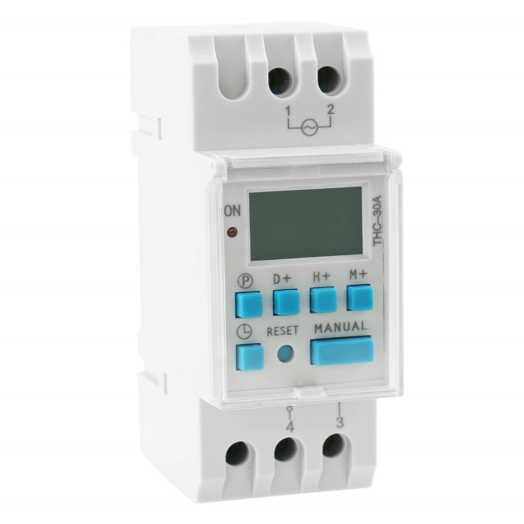 THC-15A THC-20A THC-30A 15A 20A 30A Weekly Programmable 12V 24V 110V 220V DIN Rail LCD Digital Timer Switch