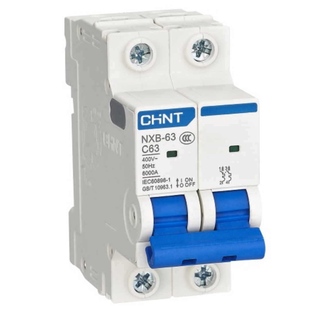 Chint NXB-63 MCB 1P 2P 3P 4P 1A 2A 3A 4A 6A 10A 16A 20A 32A 40A 63A Curve B C D Chnt Miniature Circuit Breaker