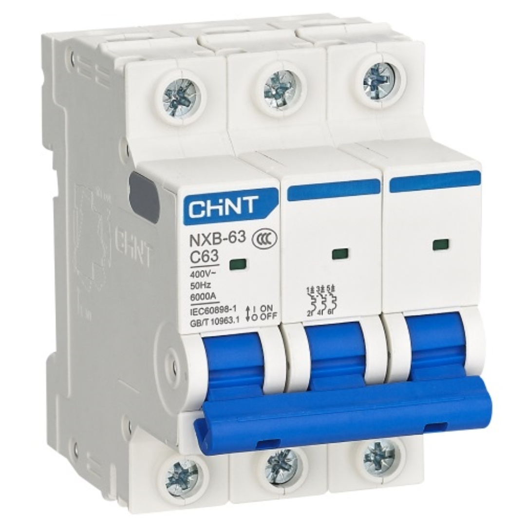 Chint NXB-63 MCB 1P 2P 3P 4P 1A 2A 3A 4A 6A 10A 16A 20A 32A 40A 63A Curve B C D Chnt Miniature Circuit Breaker