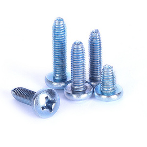 Zinc Coated Grade 4.8 Pan Head Phillips Screw Carbon Steel Cross Recessed Lock Forming Screws