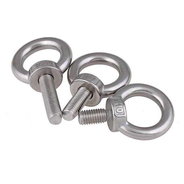 Factory customized grade 4.8 zinc plated lifting eye bolts stainless steel 304 M10 ring eye bolts