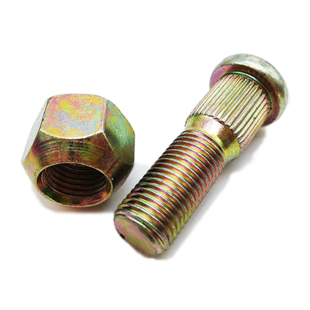 M10 Wheel hub bolt plated yellow zinc bolt