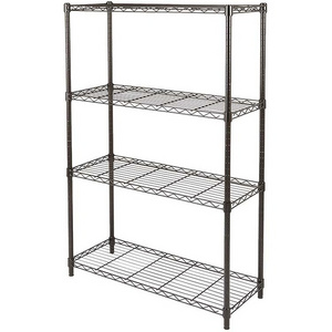 Black Steel Organizer Wire Rack 4-Shelf Adjustable Heavy Duty Storage Shelving