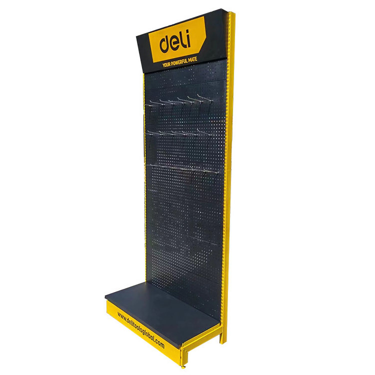 black and yellow shelves for  shops and supermarket