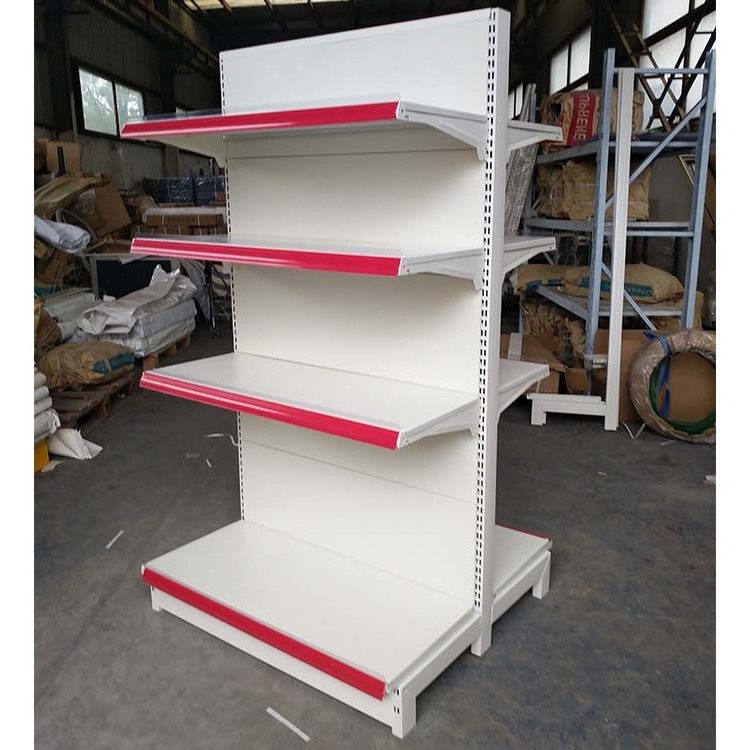 Factory custom solid practical convenience grocery store white wire basket shop shelving supermarket shelf