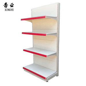 Q235 Mental Milk White Flat Panel Supermarket Display Rack Retail Store Shelf Heavy Duty Supermarket Shelves