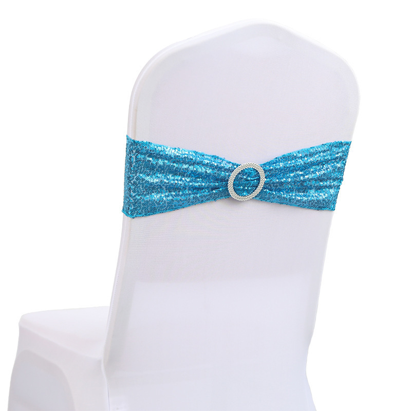 Factory Direct Selling Wedding Banquet Dining Chair Decoration With Shiny blue Chair Belt Buckle Sash wedding decoration 2013