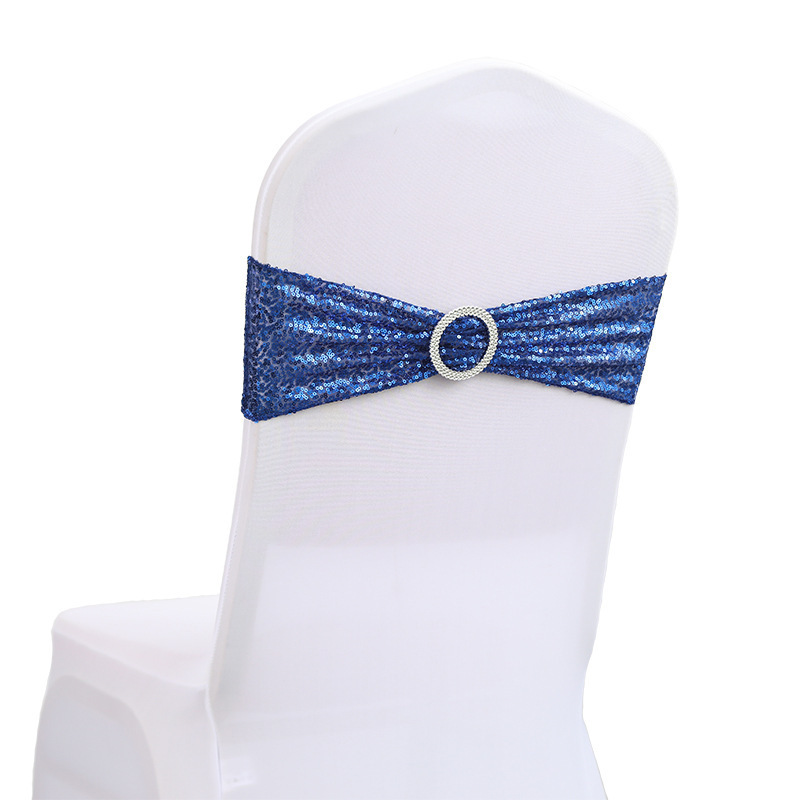 Factory Direct Selling Wedding Banquet Dining Chair Decoration With Shiny blue Chair Belt Buckle Sash wedding decoration 2013